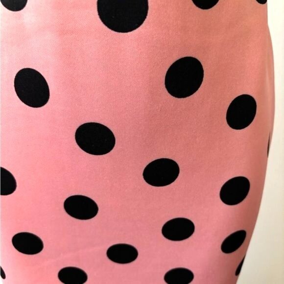 Haute Monde Skirt Large Retro Pink Polka Dot Peplum Soft Academia Parisian Chic - Picture 8 of 11